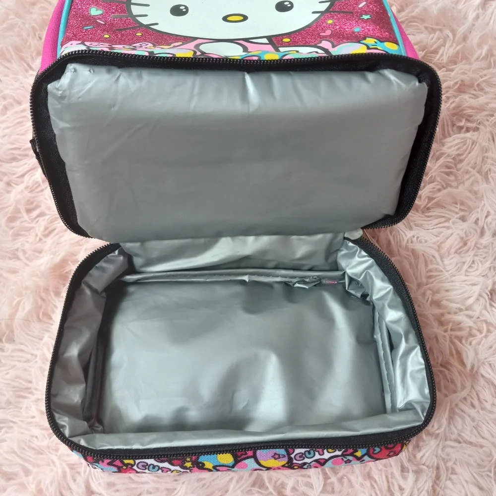 SOLD! Hello Kitty y2k glittery insulated lunch tote! EUC! Vintage kawaii sanrio! - Picture 6 of 15